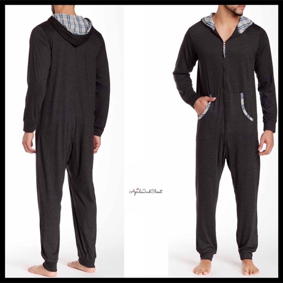 ❤️GREY LOUNGE HOODED JUMPSUIT PJ ONESIE - Picture 4 of 4